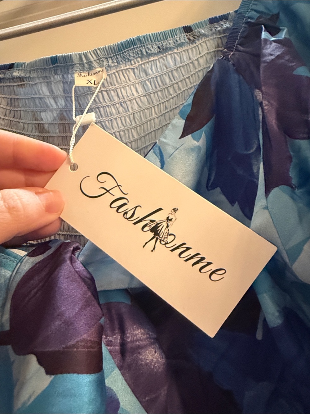Blue Floral Tie-Front Midi Dress - Picture 2 of 2